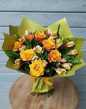 Букет цветов из:  Альстромерии и Розы #REPLACE_PRED# Коксовом