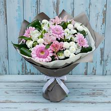 Букет цветов из:  Герберы, Альстромерии и Хризантемы #REPLACE_PRED# Коксовом