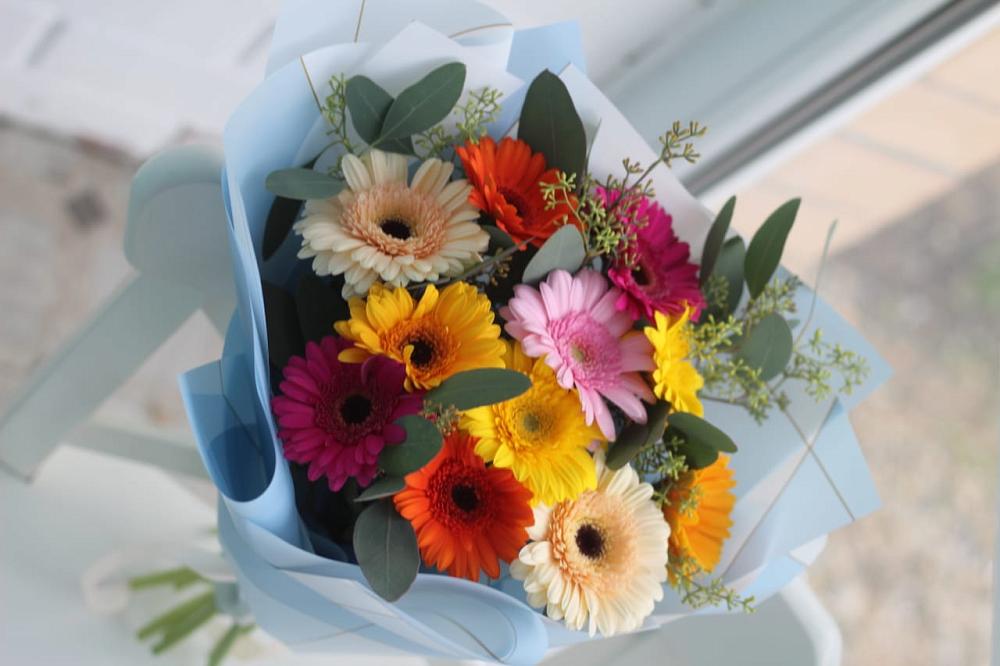 Букет цветов из: Герберы в Коксовом