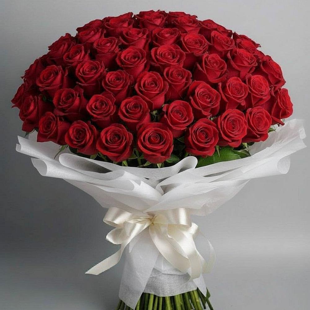 Букет 101 Красная роза Блэк Мэджик в Коксовом