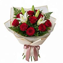 Букет цветов из:  Лилии и Розы в Коксовом