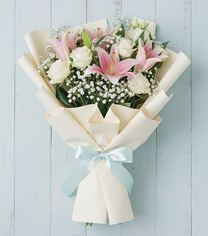 Букет цветов из: Лилии в Коксовом
