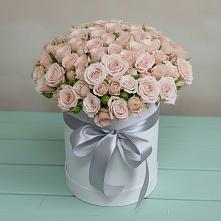 Цветочная композиция из Розы в шляпной коробке в Коксовом