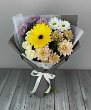 Букет цветов из:  Розы, Герберы и Хризантемы в Коксовом