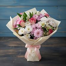 Букет цветов из:  Хризантемы, Альстромерии и Розы в Коксовом