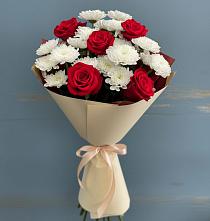 Букет цветов из:  Розы и Хризантемы в Коксовом