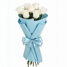 Букет 7 белых роз Проуд в Коксовом