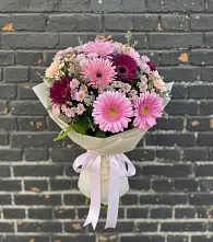 Букет цветов из:  Герберы и Хризантемы в Коксовом