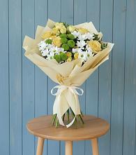 Букет цветов из:  Хризантемы и Розы #REPLACE_PRED# Коксовом