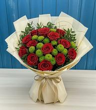 Букет цветов из:  Розы и Хризантемы в Коксовом