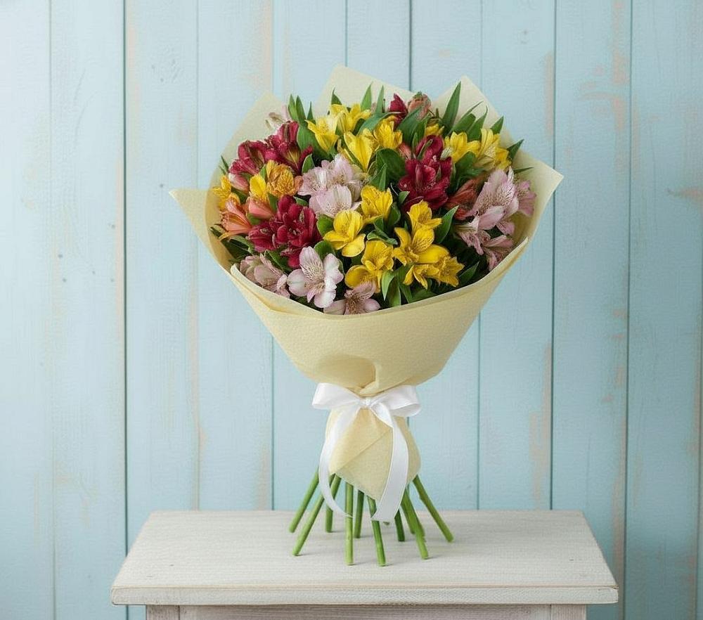 Букет цветов из: Альстромерии в Коксовом
