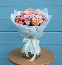 Букет цветов из:  Хризантемы и Розы в Коксовом